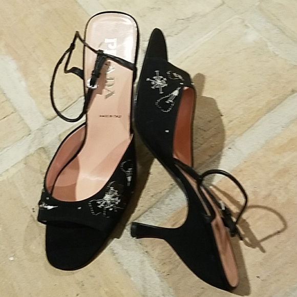 Prada Satin Stiched Heels - Picture 1 of 3
